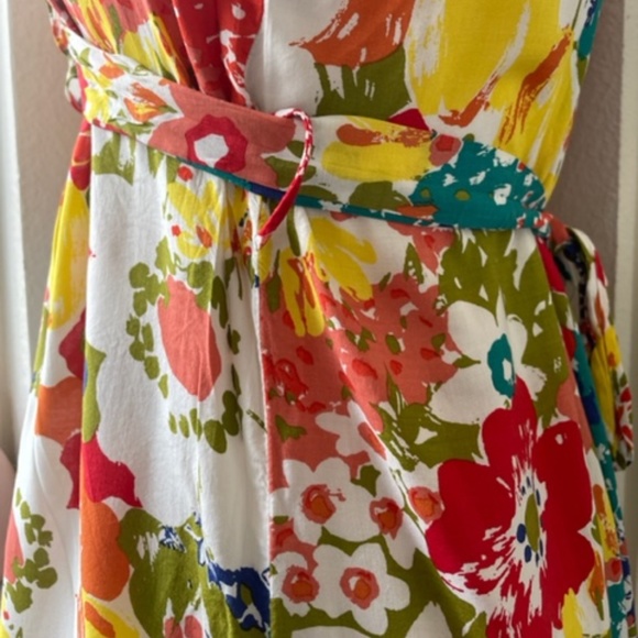 XXI By Forever 21 | Colorful Floral Ruffle Button-Up Sleeveless Dress – Size M - Picture 7 of 16